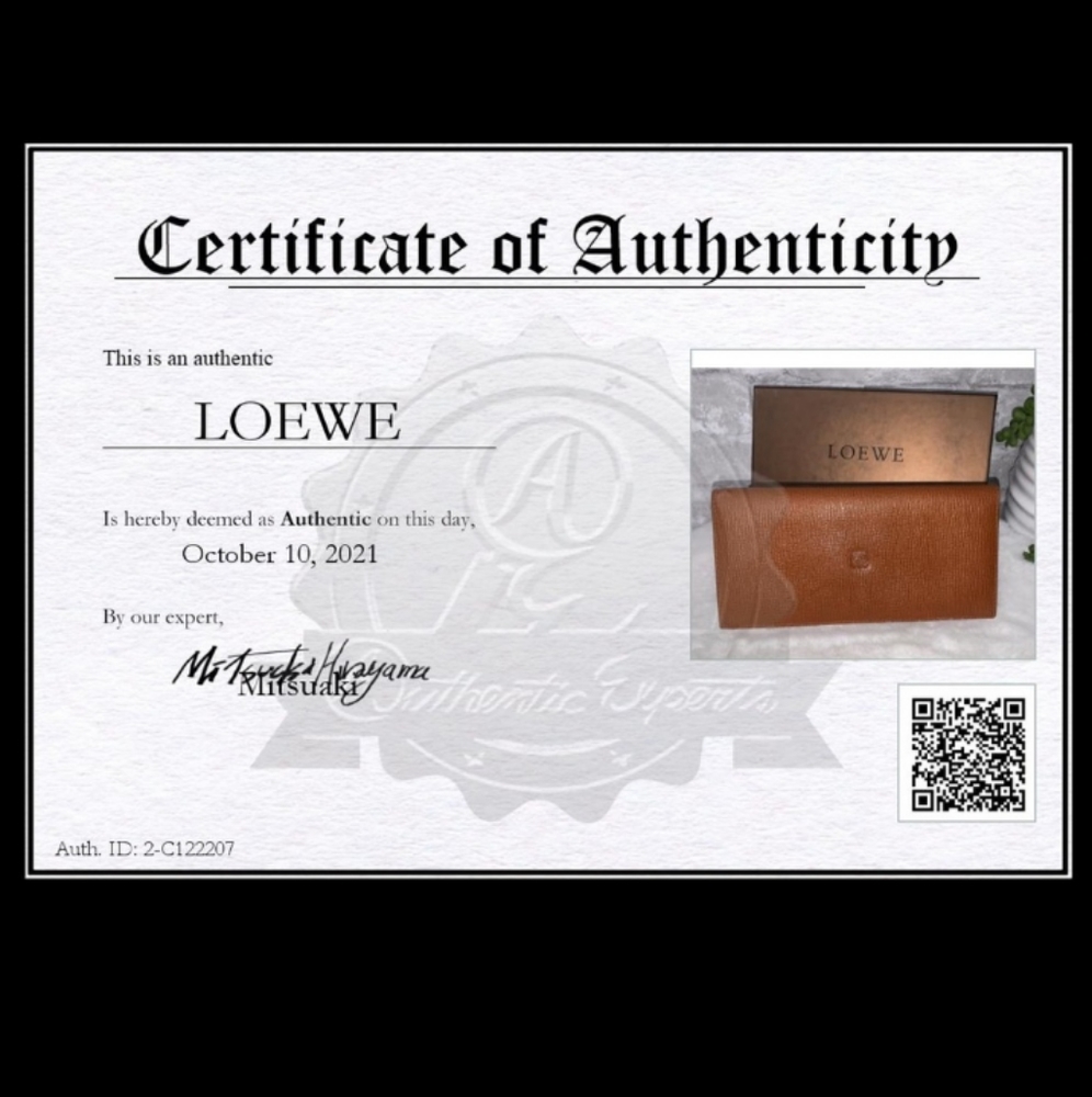 🦌  Men's LOEWE® Palladium Genuine Grain Leather Checkbook Wallet + COA NEW! - Picture 2 of 16